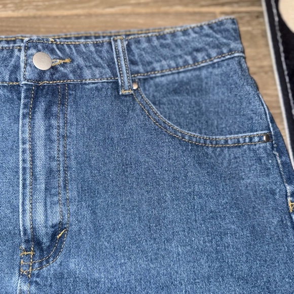 Nasty Gal Collection Wash Me Work Denim Mini Skirt light wash size 10 - Picture 5 of 12